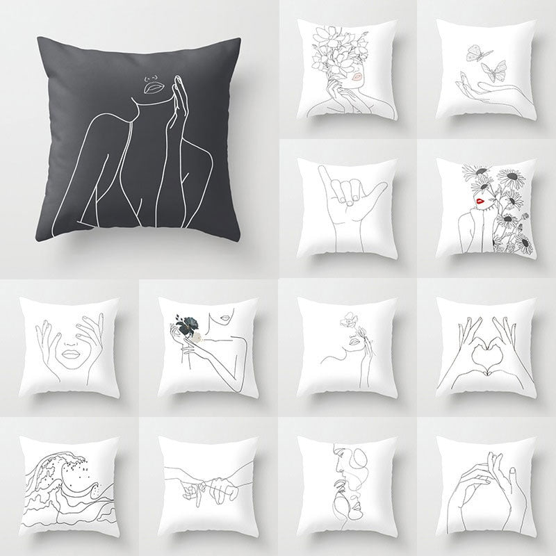 Dekoracyjne pokrowce na poduszki- Black&White