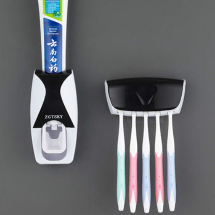 Automatyczny dozownik pasty do zębów wraz uchwytem do szczoteczek