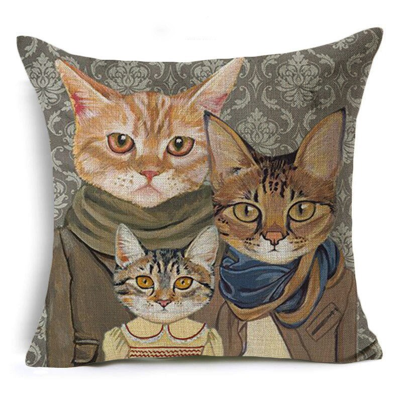 Dekoracyjne pokrowce na poduszki -Koty