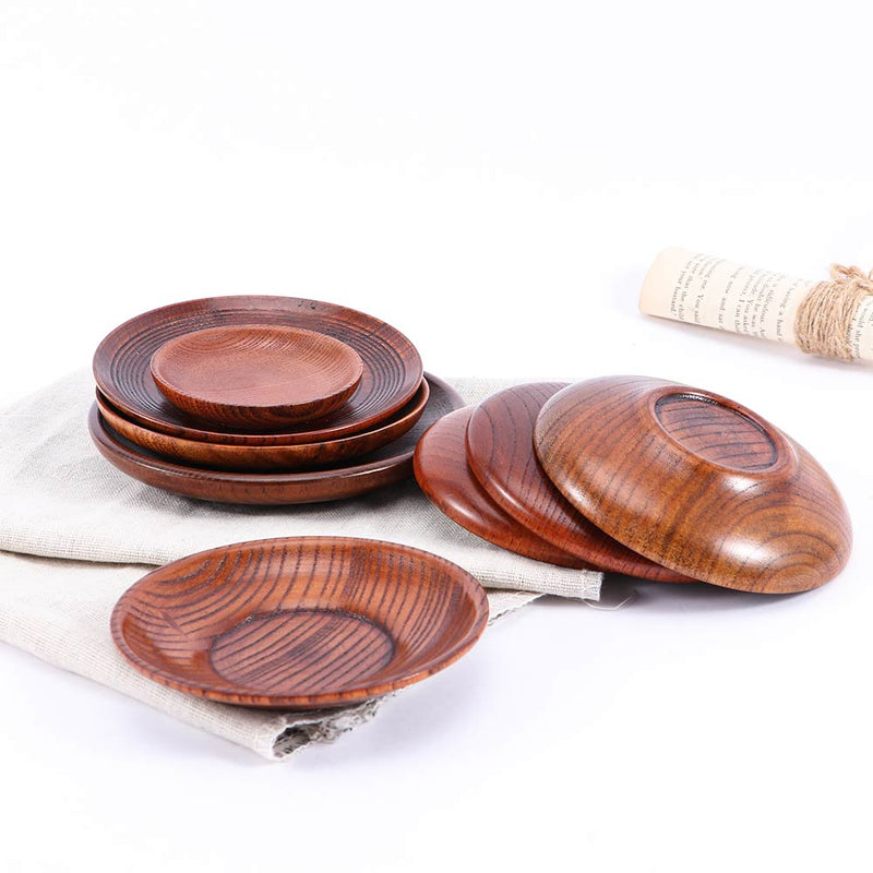 Drewniane ręcznie robione talerze