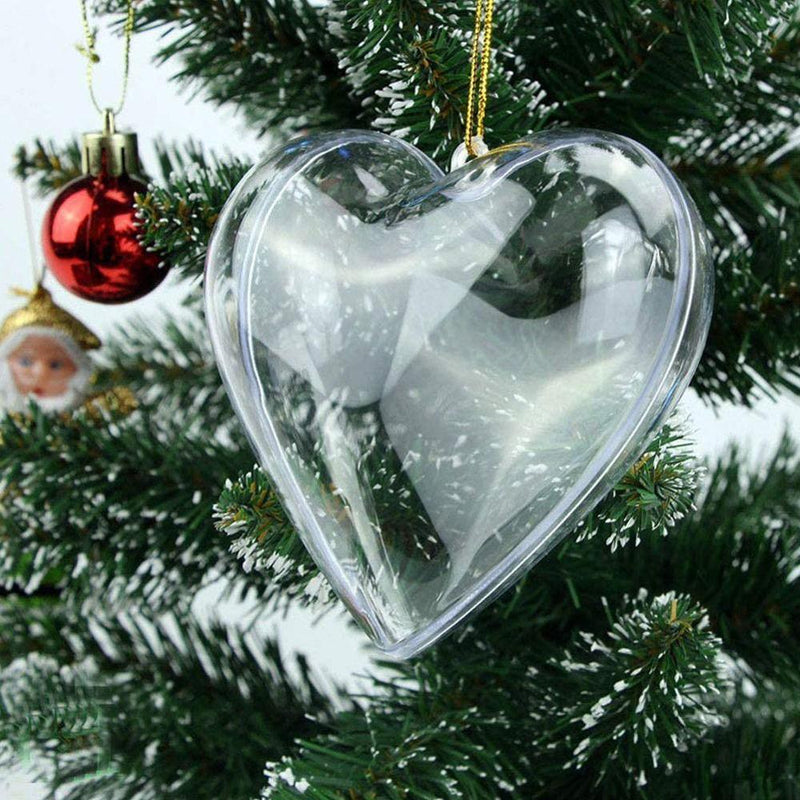 Przeźroczysta plastikowa bąbka w kształcie serca
