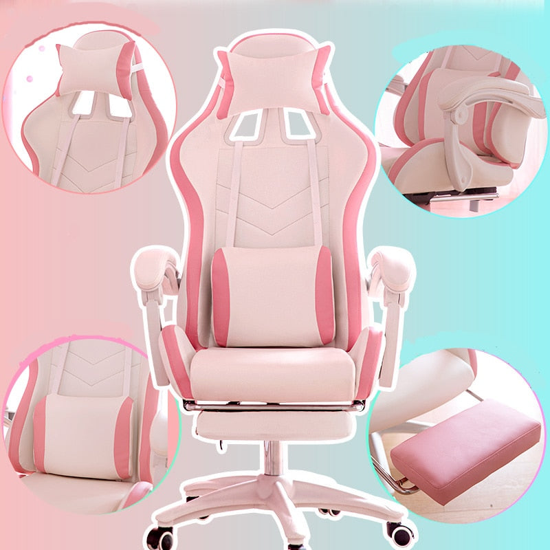 Śliczne różowe krzesło komputerowe