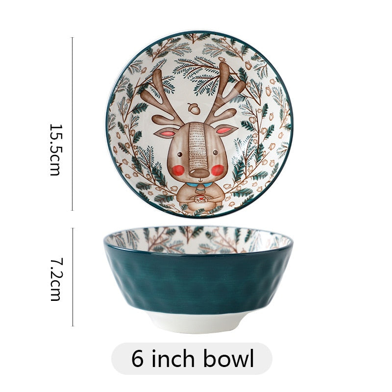 Ceramiczne miski do zapiekania z uroczymi postaciami leśnych zwierząt