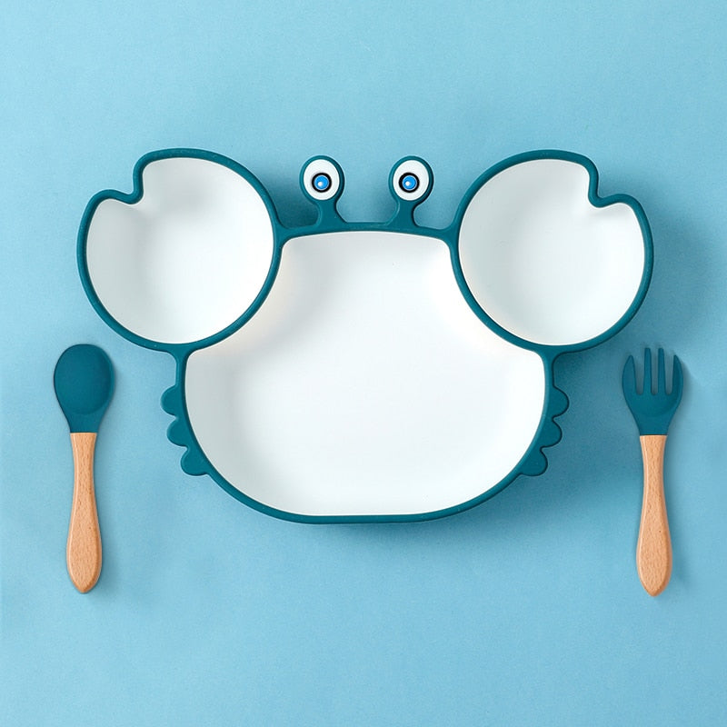 Zabawny talerz dla dzieci w postaci kraba