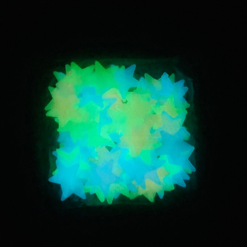 Fluorescyjne naklejki ścienne- Gwiazdki