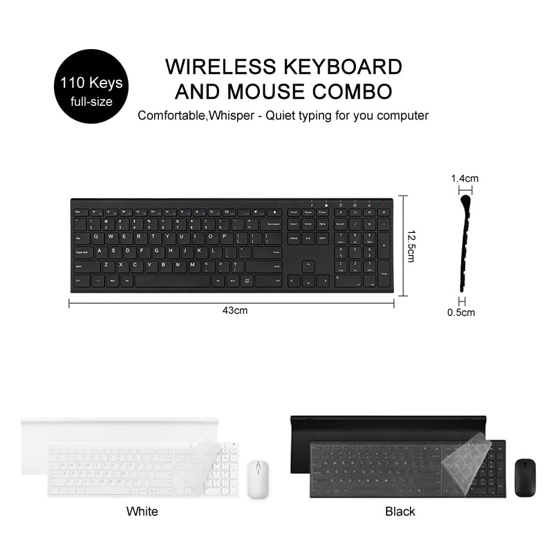Smukła klawiatura i mysz Combo 2,4 Ghz