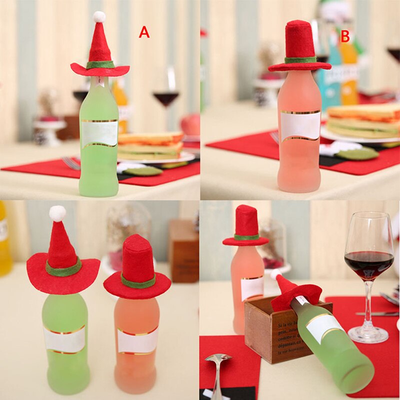 Świąteczny szalik i czapka do udekorowania butelki wina