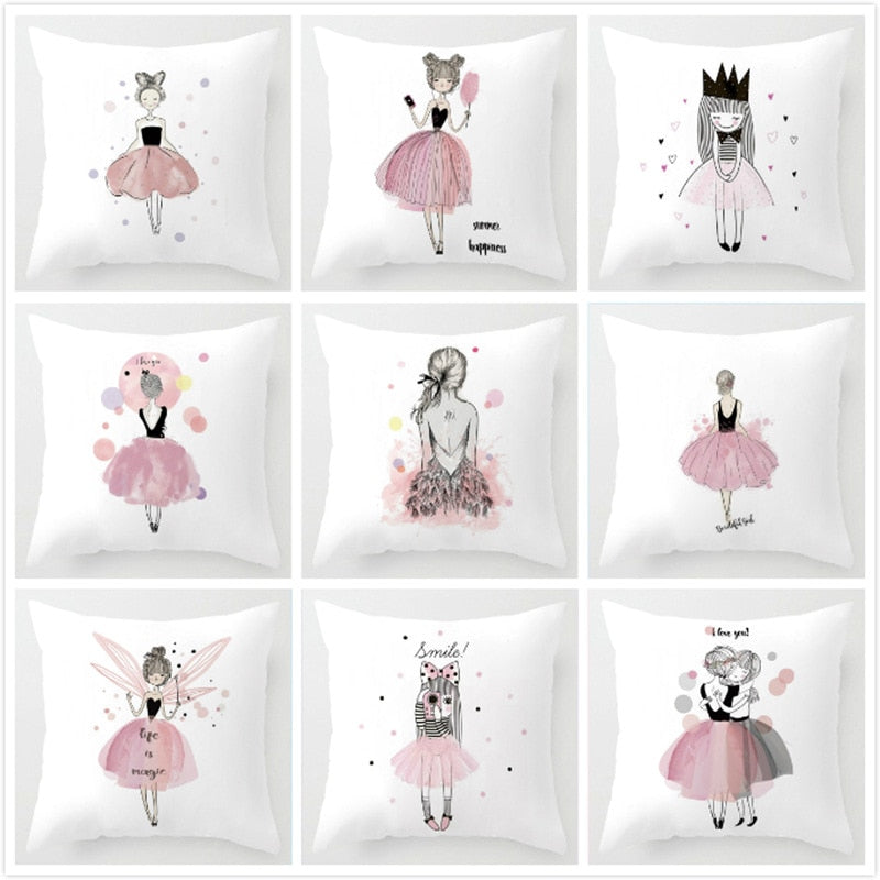 Dekoracyjne pokrowce na poduszki -Pink Girl