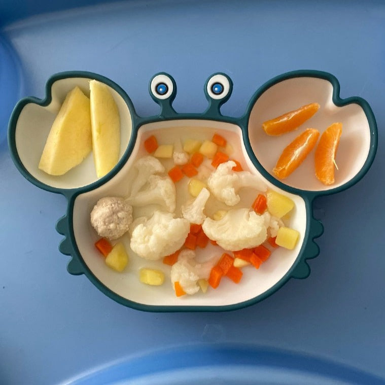 Zabawny talerz dla dzieci w postaci kraba