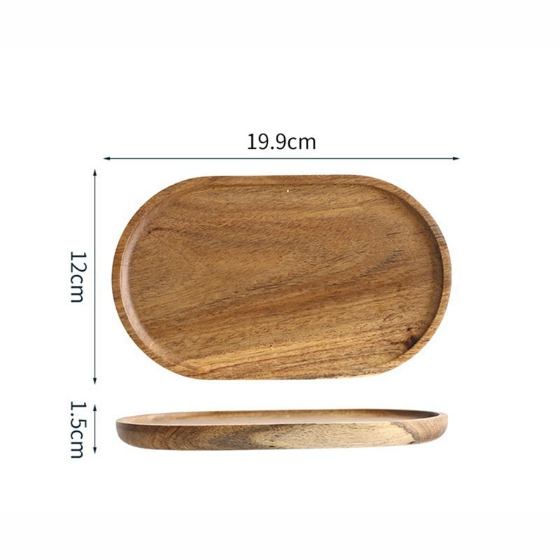 Drewniana taca owalna w japońskim stylu