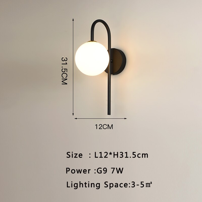 Wewnętrzna lampa ścienna LED do salonu w tle z żarówką