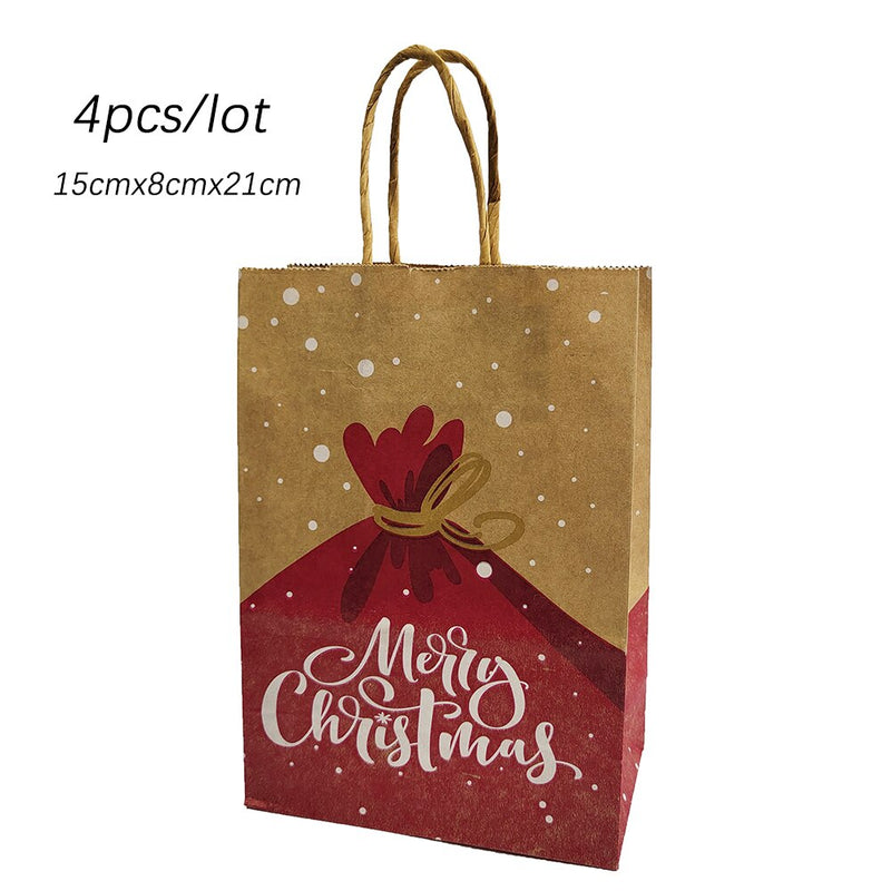 Wesołe papierowe torby na prezenty z Świętym Mikołajem