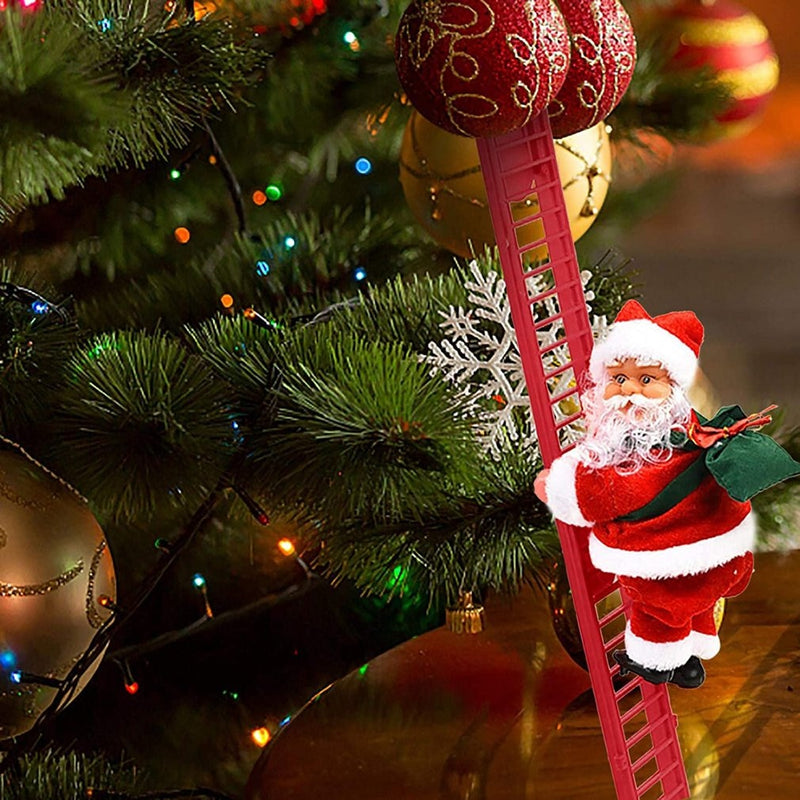 Dekoracja świąteczna -Święty Mikołaj włażący po drabinie