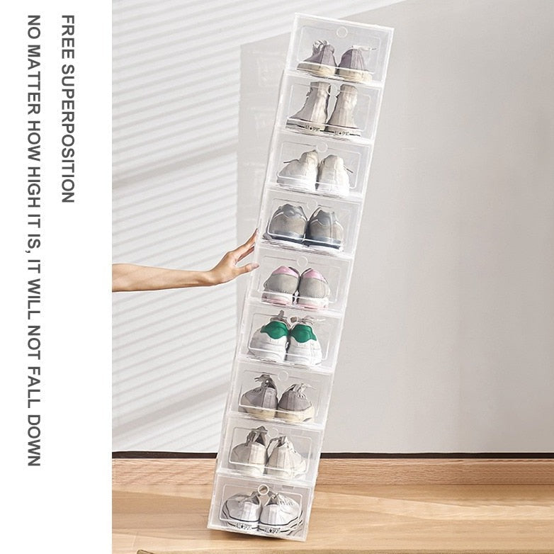 Zestaw przeźroczystych pudełek do przechowywania butów