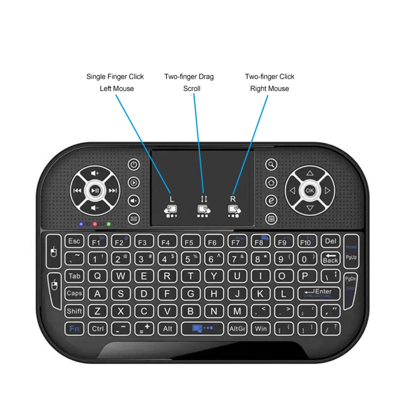 Akumulatorowa ergonomiczna klawiatura bezprzewodowa z dotykowym panelem dotykowym